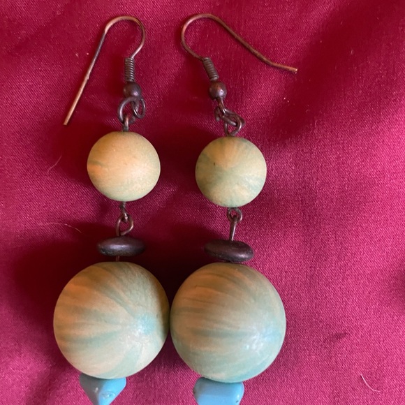 Lot of 3 pairs vintage bead earrings - Picture 3 of 4